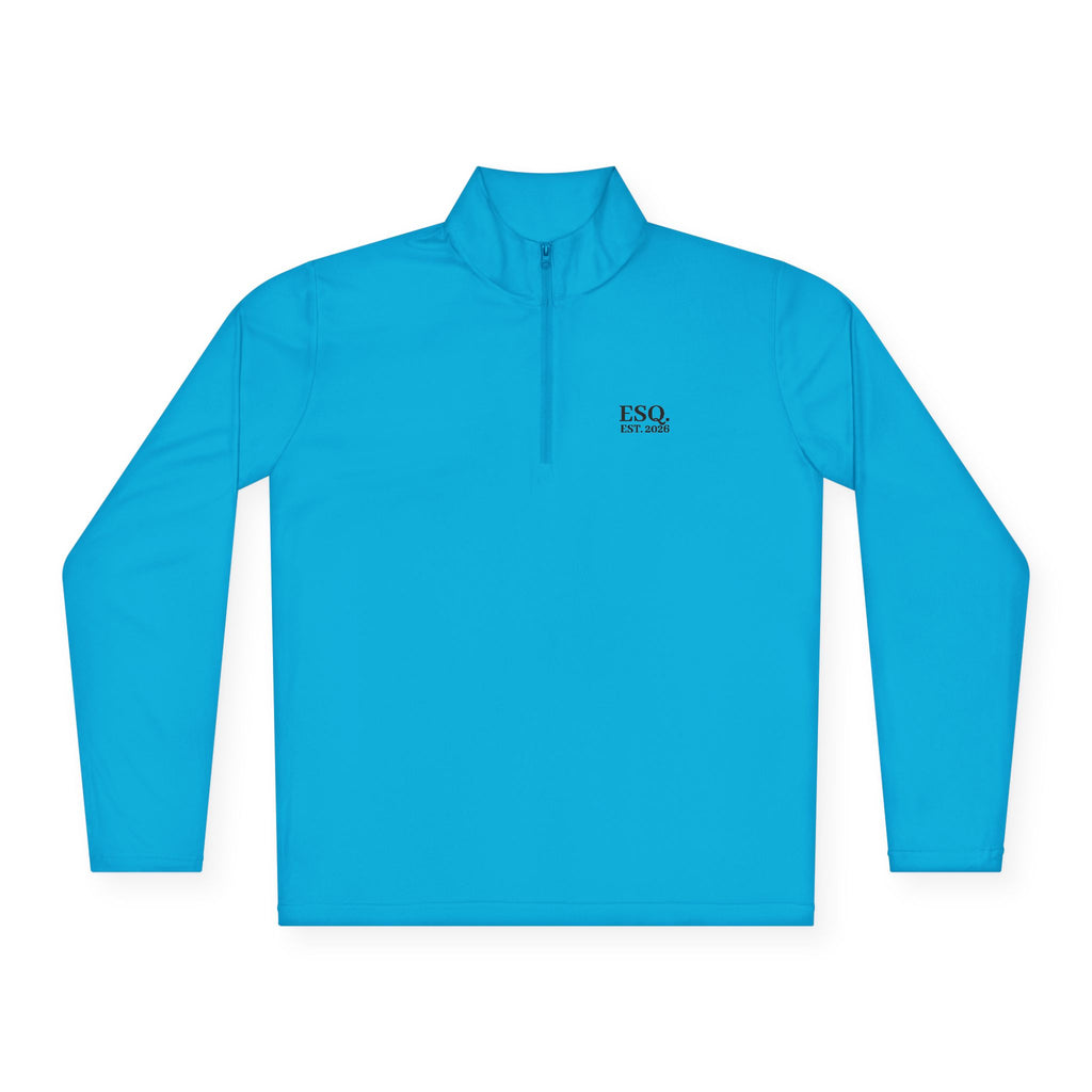 Quarter-Zip Pullover with 'ESQ.' Chest Logo — Minimalist Professional Sweatshirt