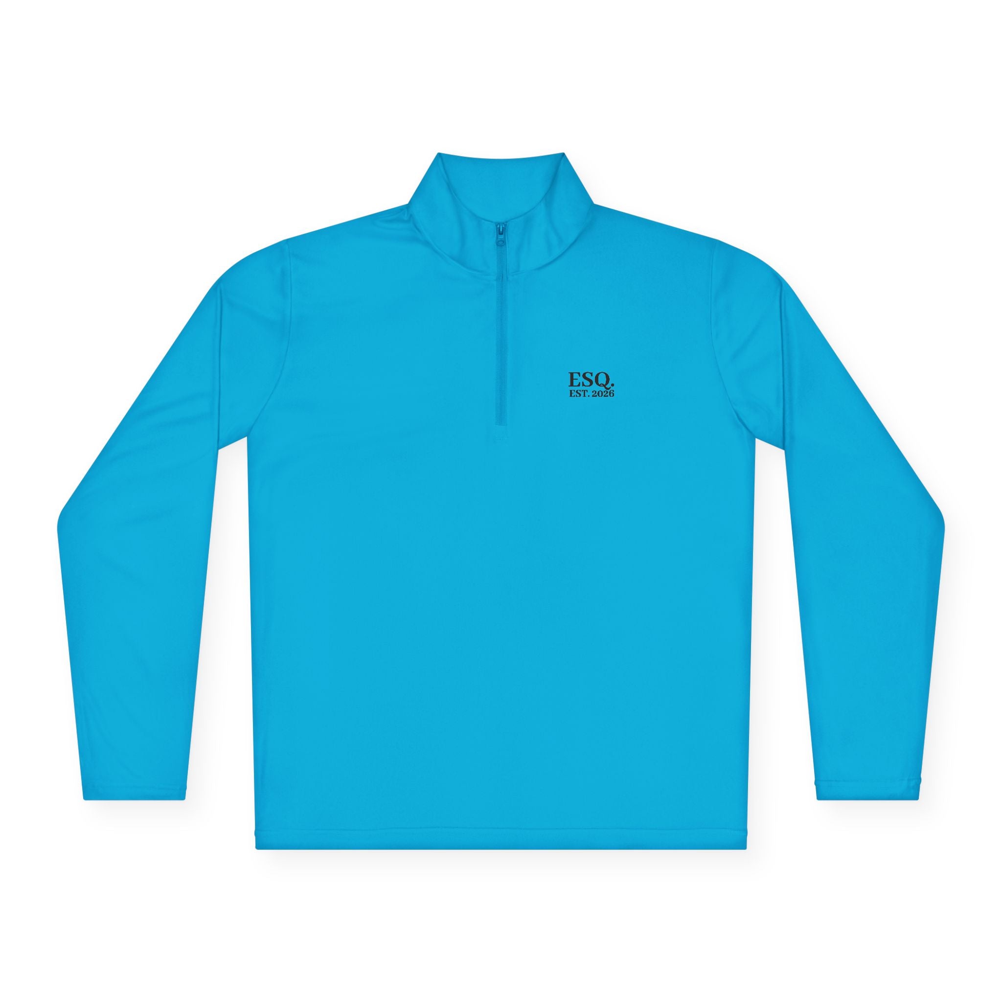 Quarter-Zip Pullover with 'ESQ.' Chest Logo — Minimalist Professional Sweatshirt