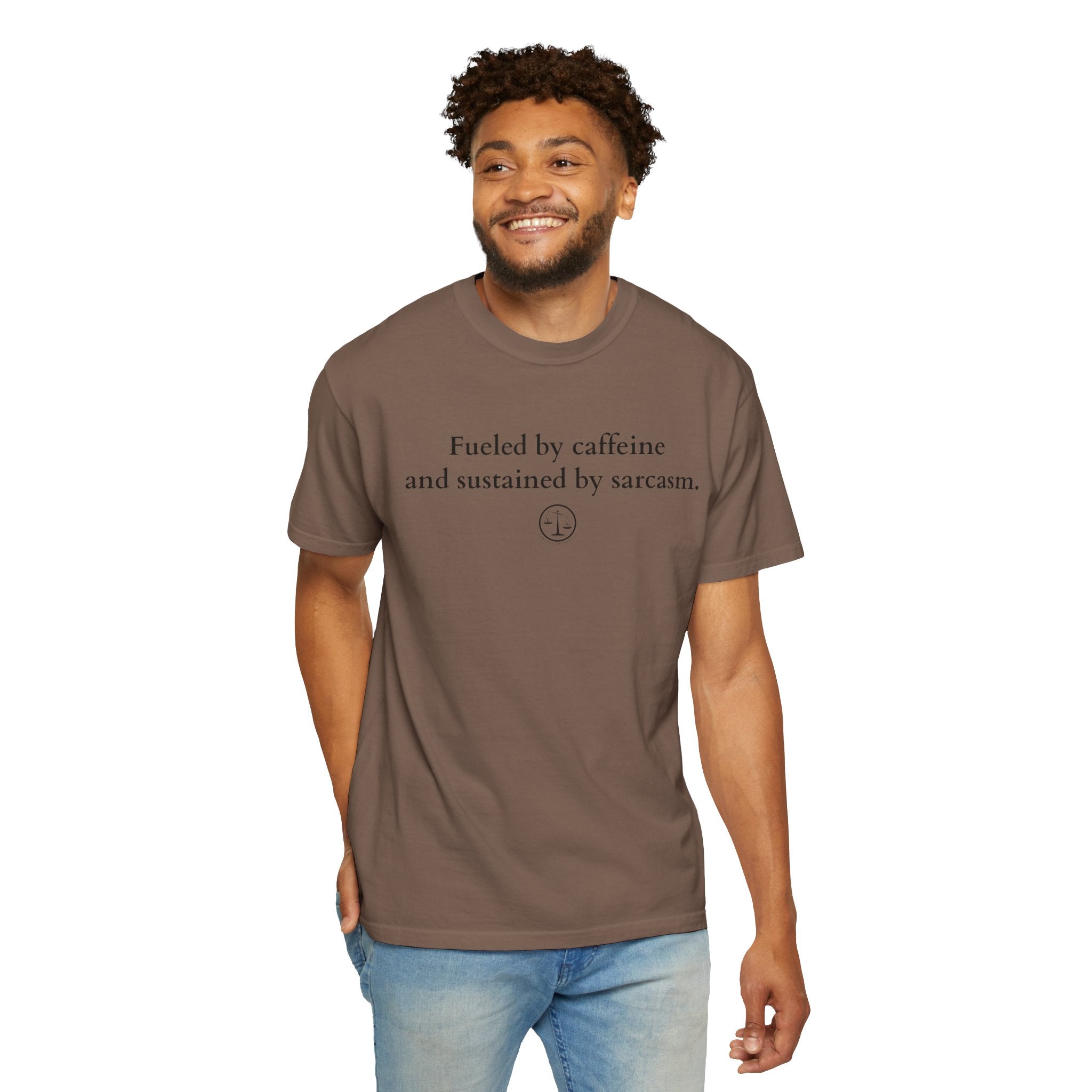 Funny Lawyer Quote Unisex T-shirt - Caffeine, Sarcasm, and CLEs