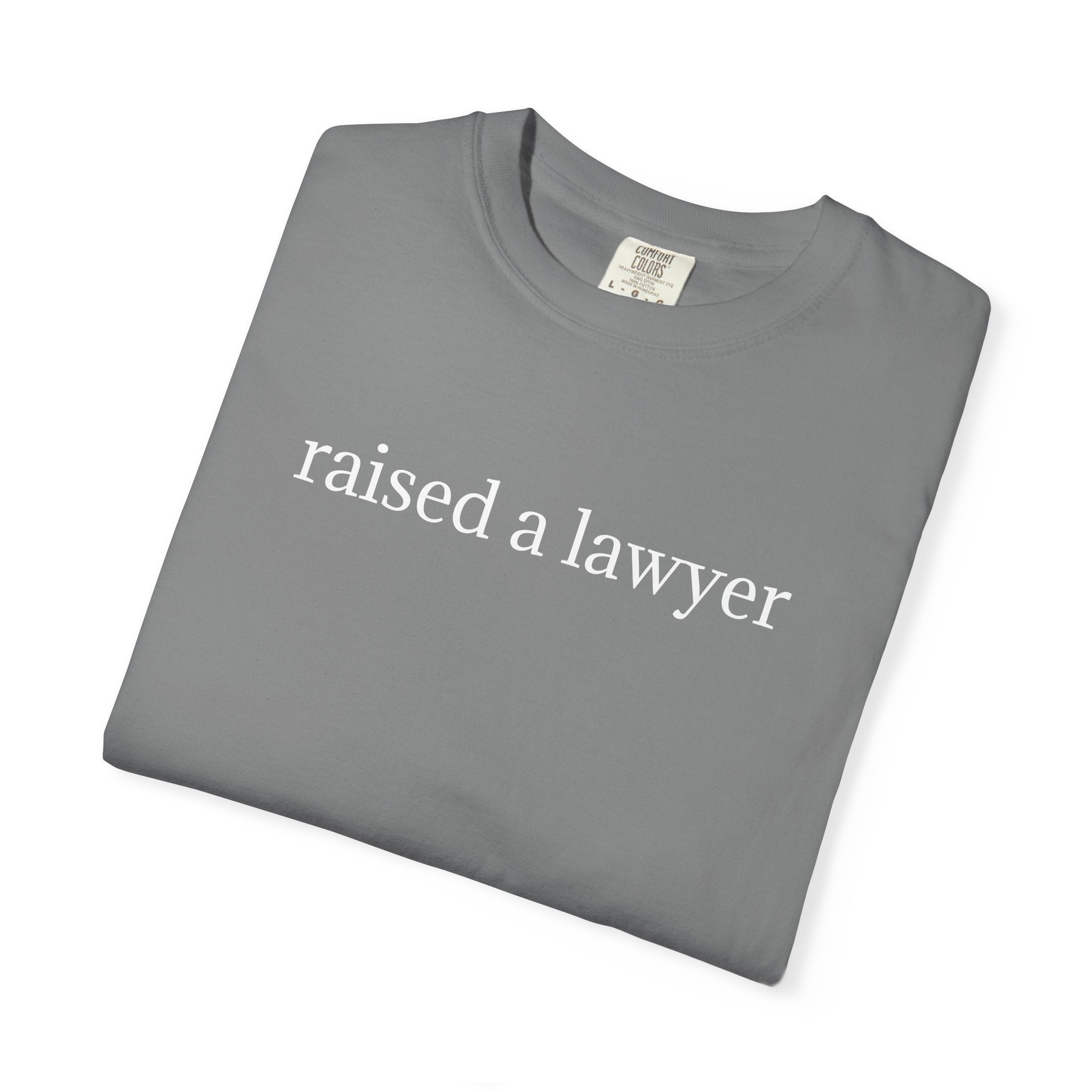 Raised a Lawyer T-Shirt — Proud Parent Legal Grad Tee