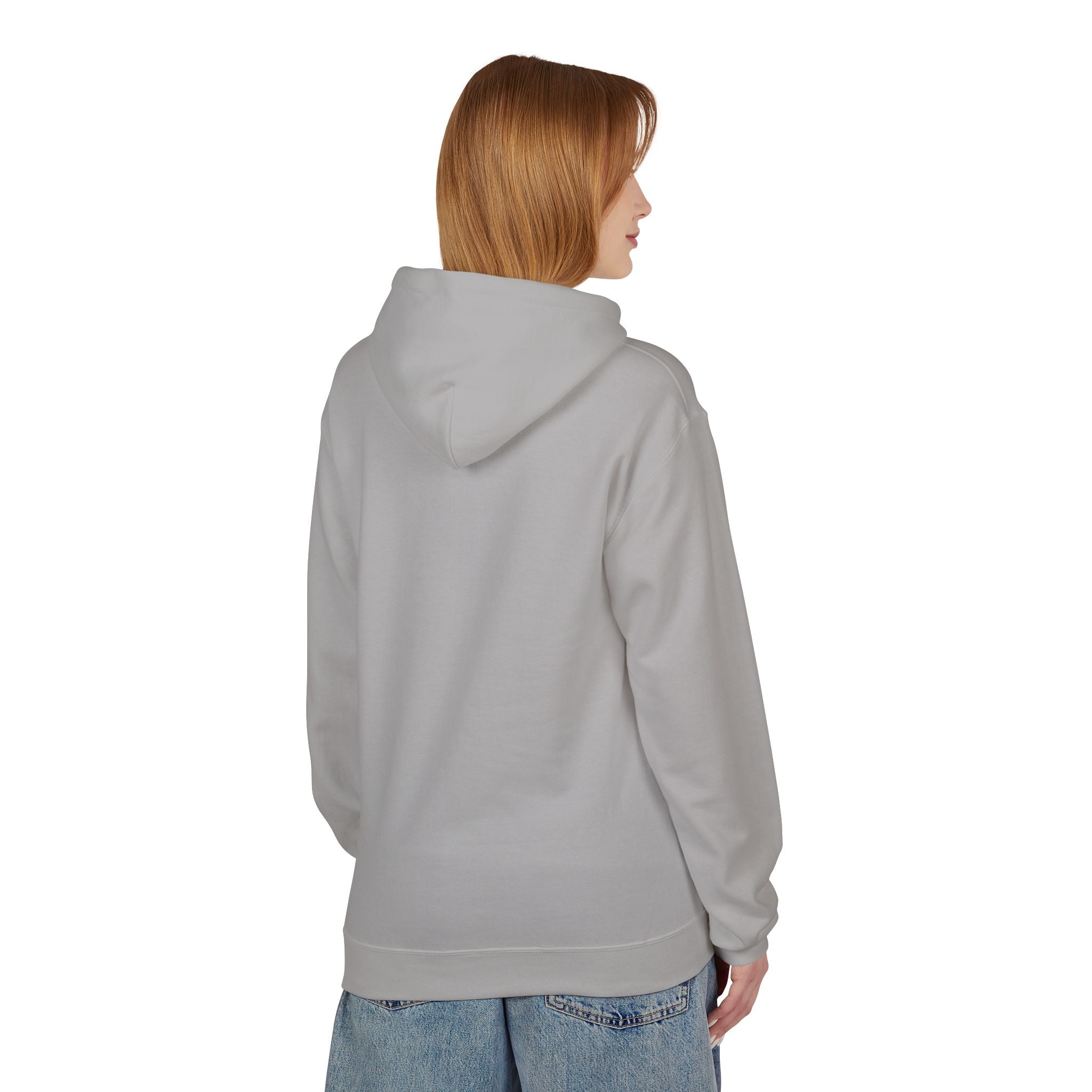 Allegedly. Minimalist White Hoodie — Subtle Script Statement Sweatshirt