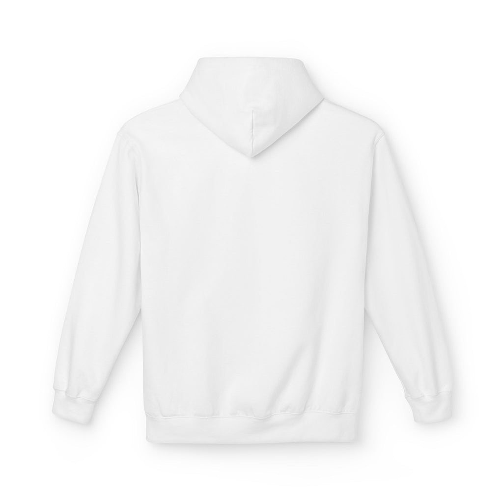 Allegedly. Minimalist White Hoodie — Subtle Script Statement Sweatshirt