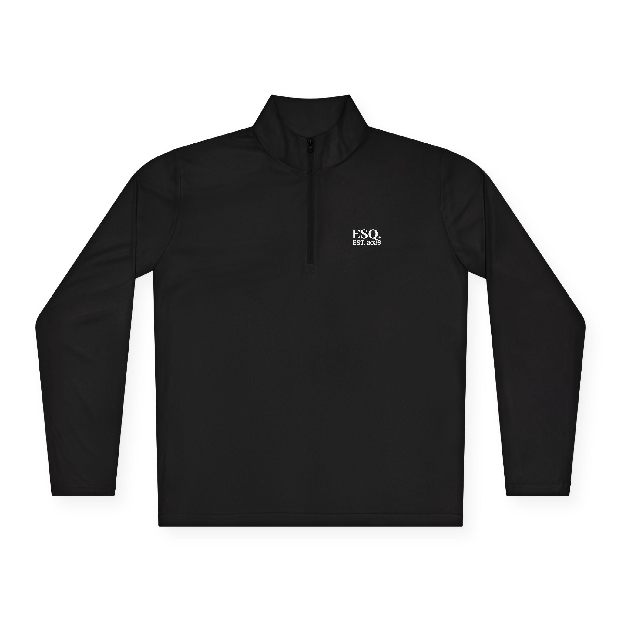 Quarter-Zip Pullover with 'ESQ.' Chest Logo — Minimalist Professional Sweatshirt