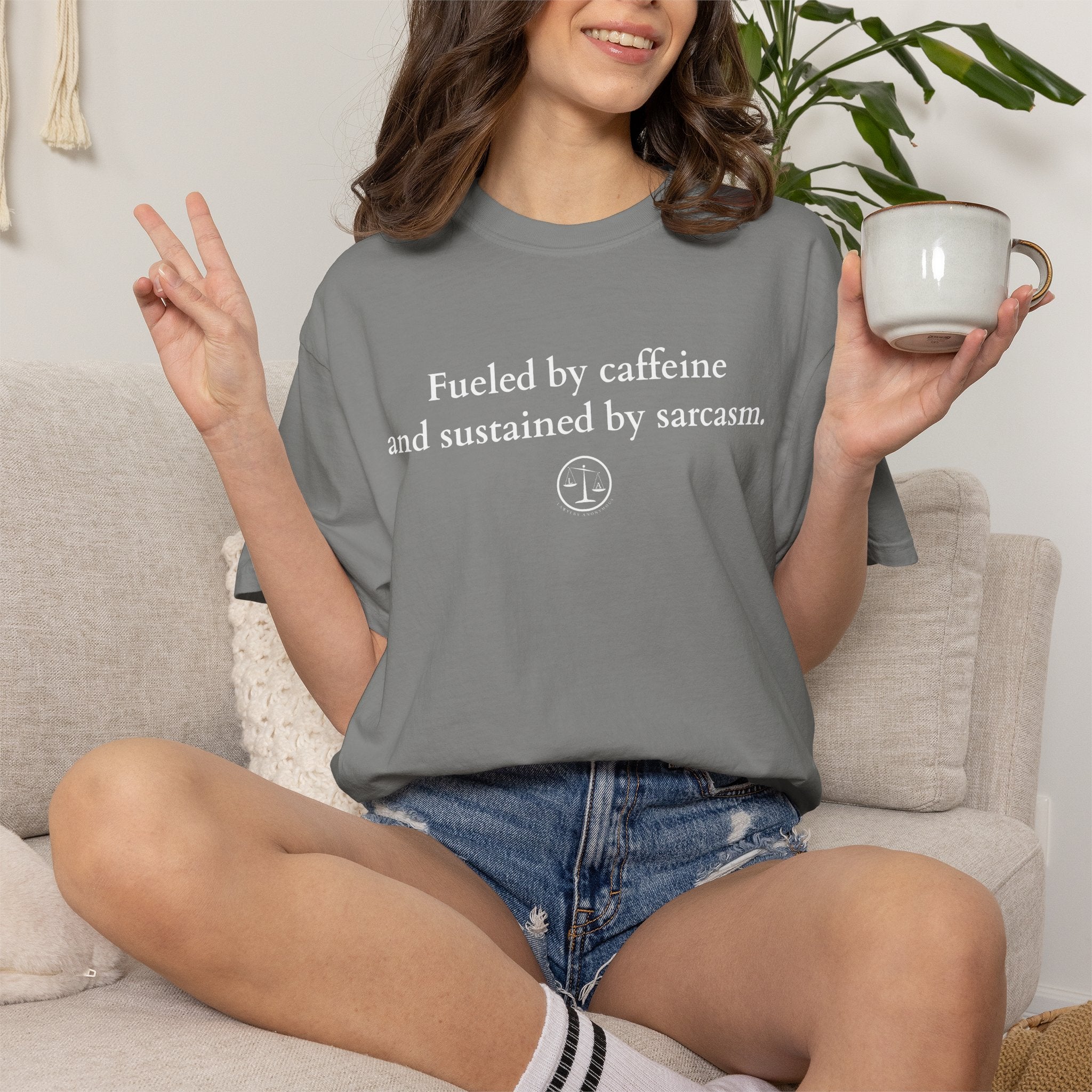 Funny Lawyer Quote Unisex T-shirt - Caffeine, Sarcasm, and CLEs