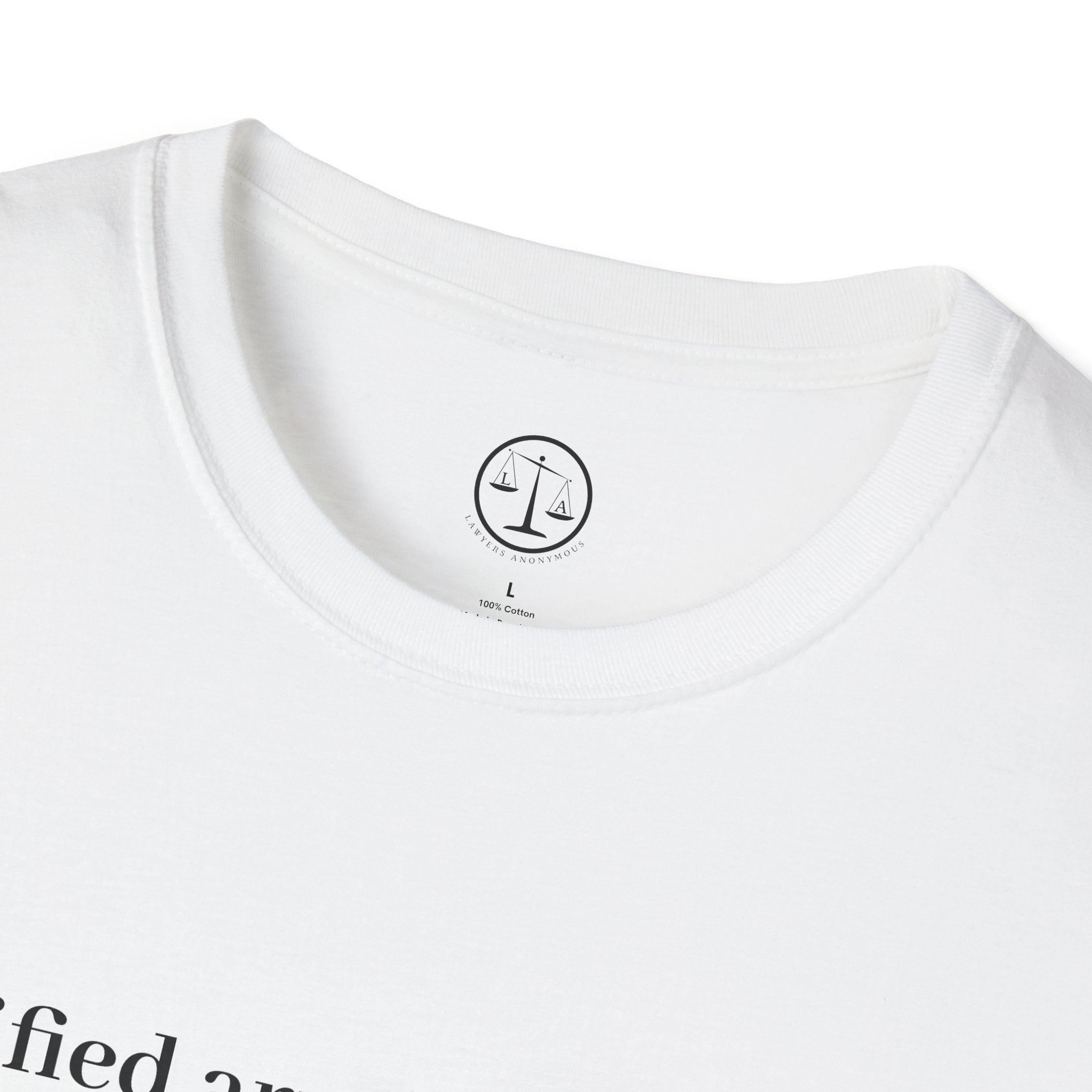 T-Shirt — “certified armchair lawyer.” Minimalist Funny Legal Enthusiast Tee