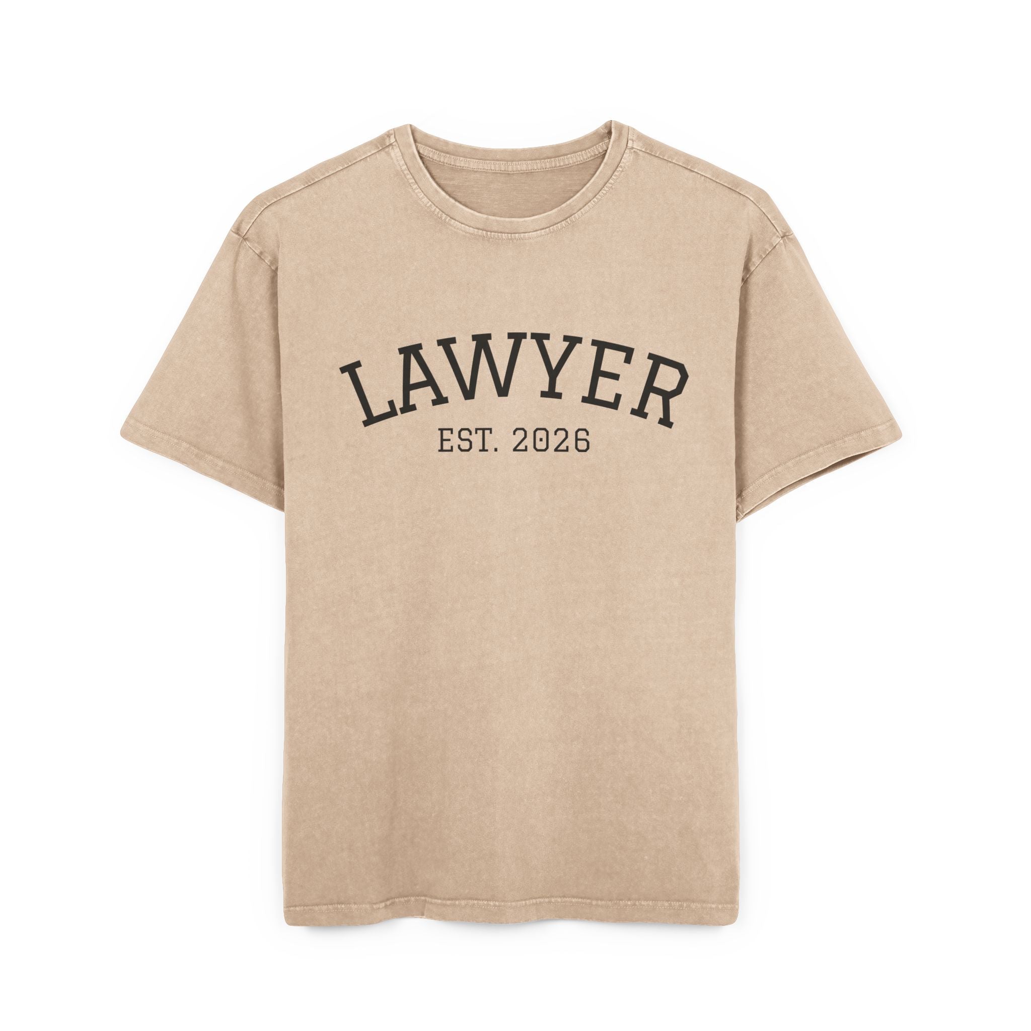 Lawyer Est. 2026 Acid-Wash Tee — Oversized Men's Legal Grad Gift