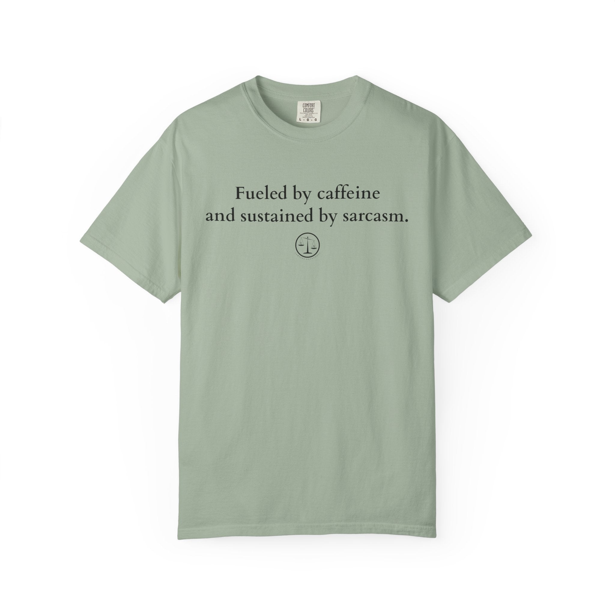 Funny Lawyer Quote Unisex T-shirt - Caffeine, Sarcasm, and CLEs
