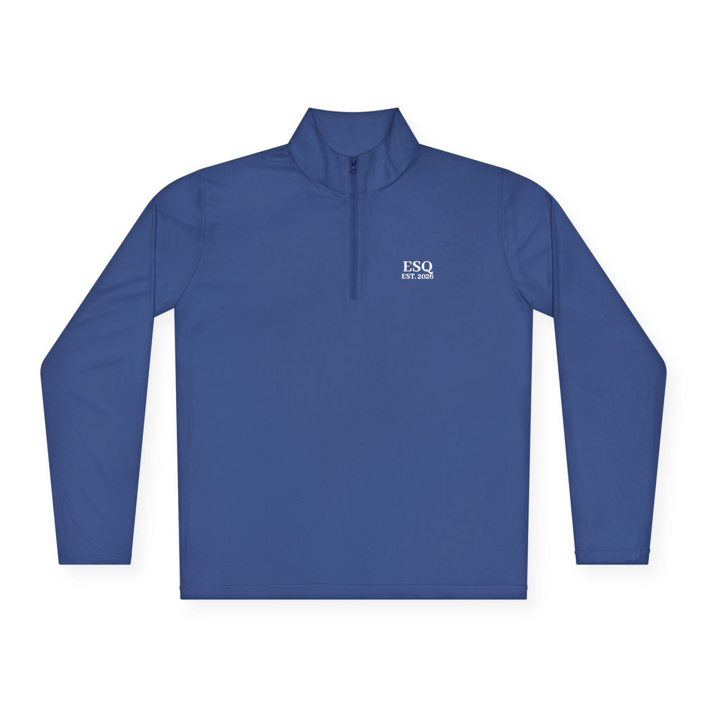 Quarter-Zip Pullover with 'ESQ.' Chest Logo — Minimalist Professional Sweatshirt