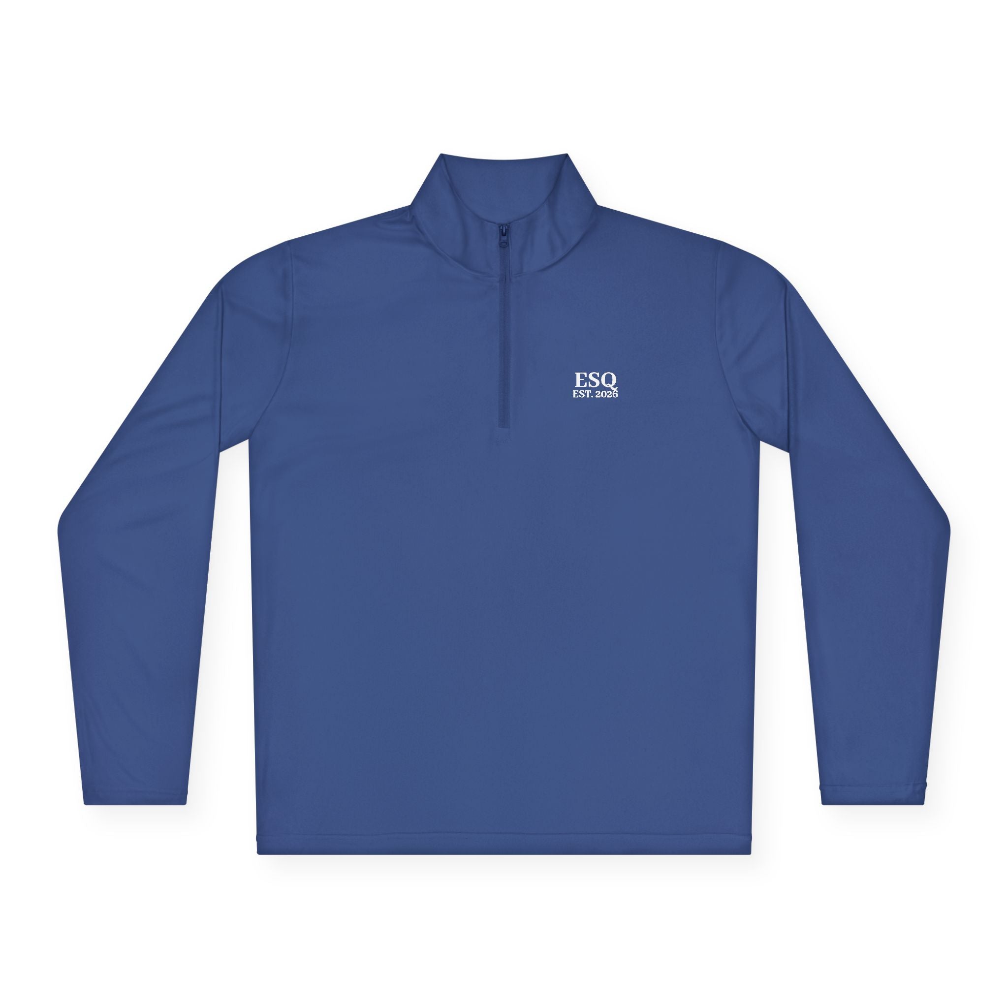 Quarter-Zip Pullover with 'ESQ.' Chest Logo — Minimalist Professional Sweatshirt