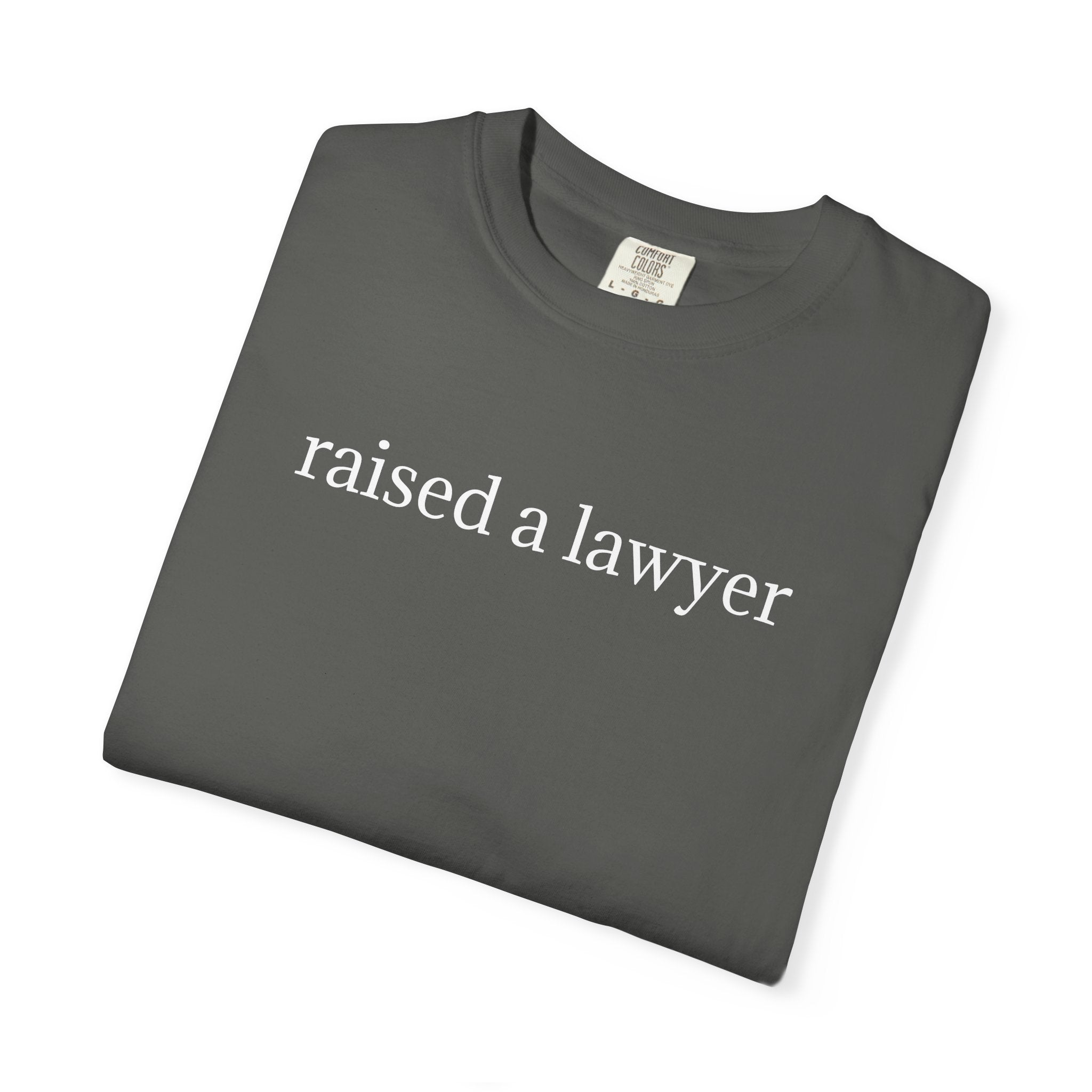Raised a Lawyer T-Shirt — Proud Parent Legal Grad Tee
