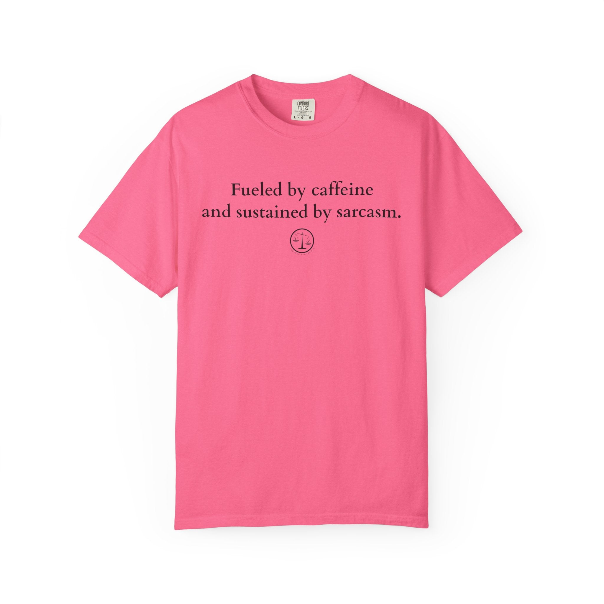 Funny Lawyer Quote Unisex T-shirt - Caffeine, Sarcasm, and CLEs