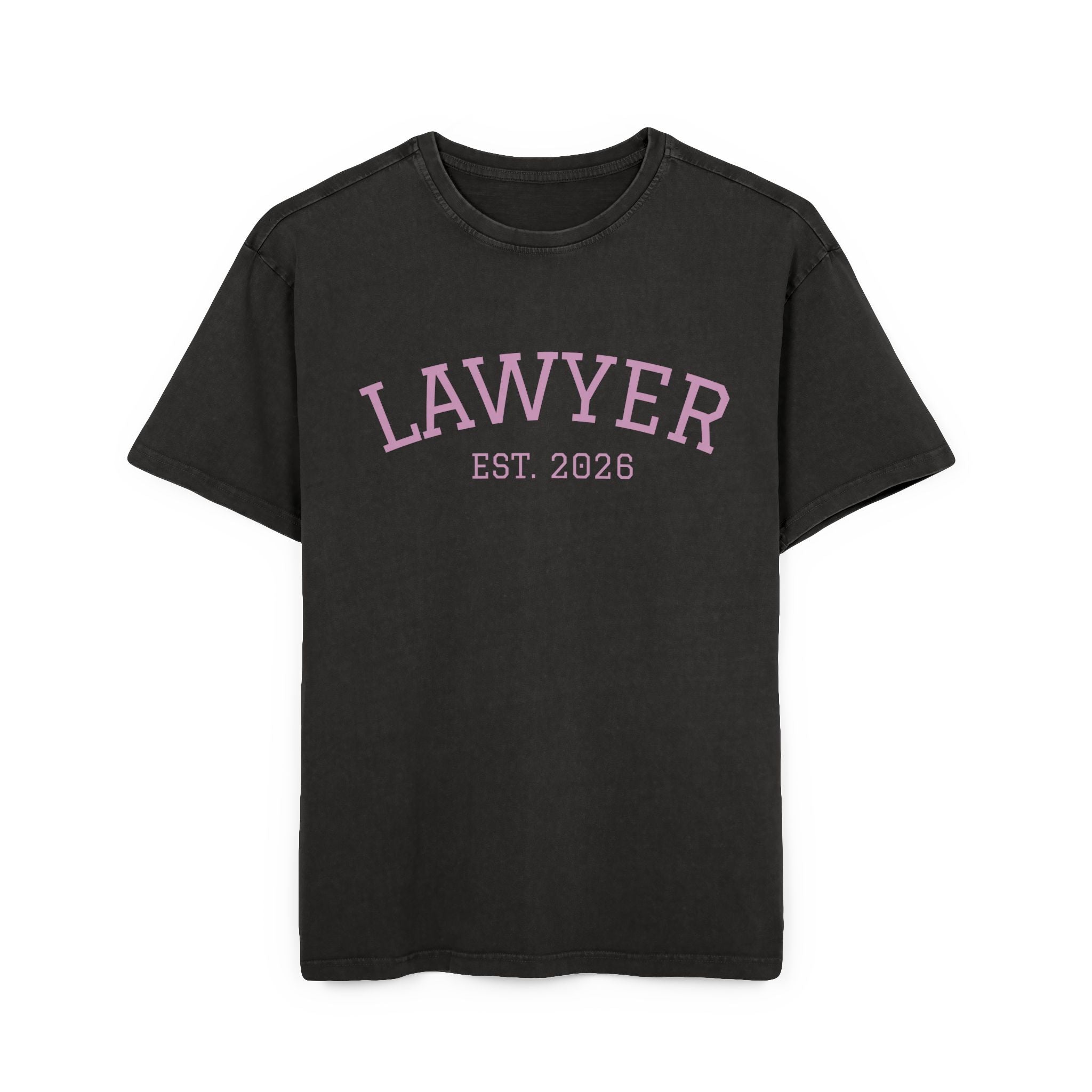 Lawyer Est. 2026 Acid-Wash Tee — Oversized Men's Legal Grad Gift