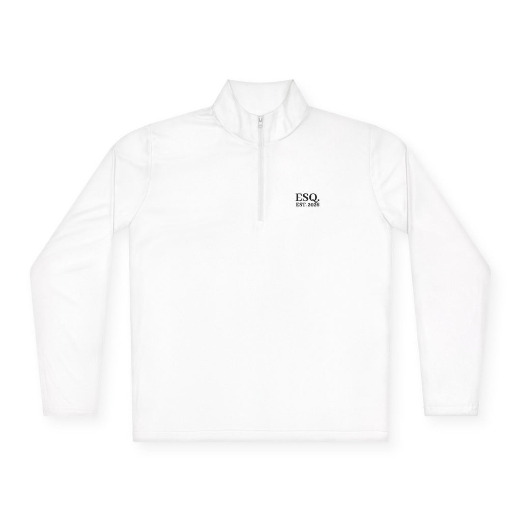 Quarter-Zip Pullover with 'ESQ.' Chest Logo — Minimalist Professional Sweatshirt