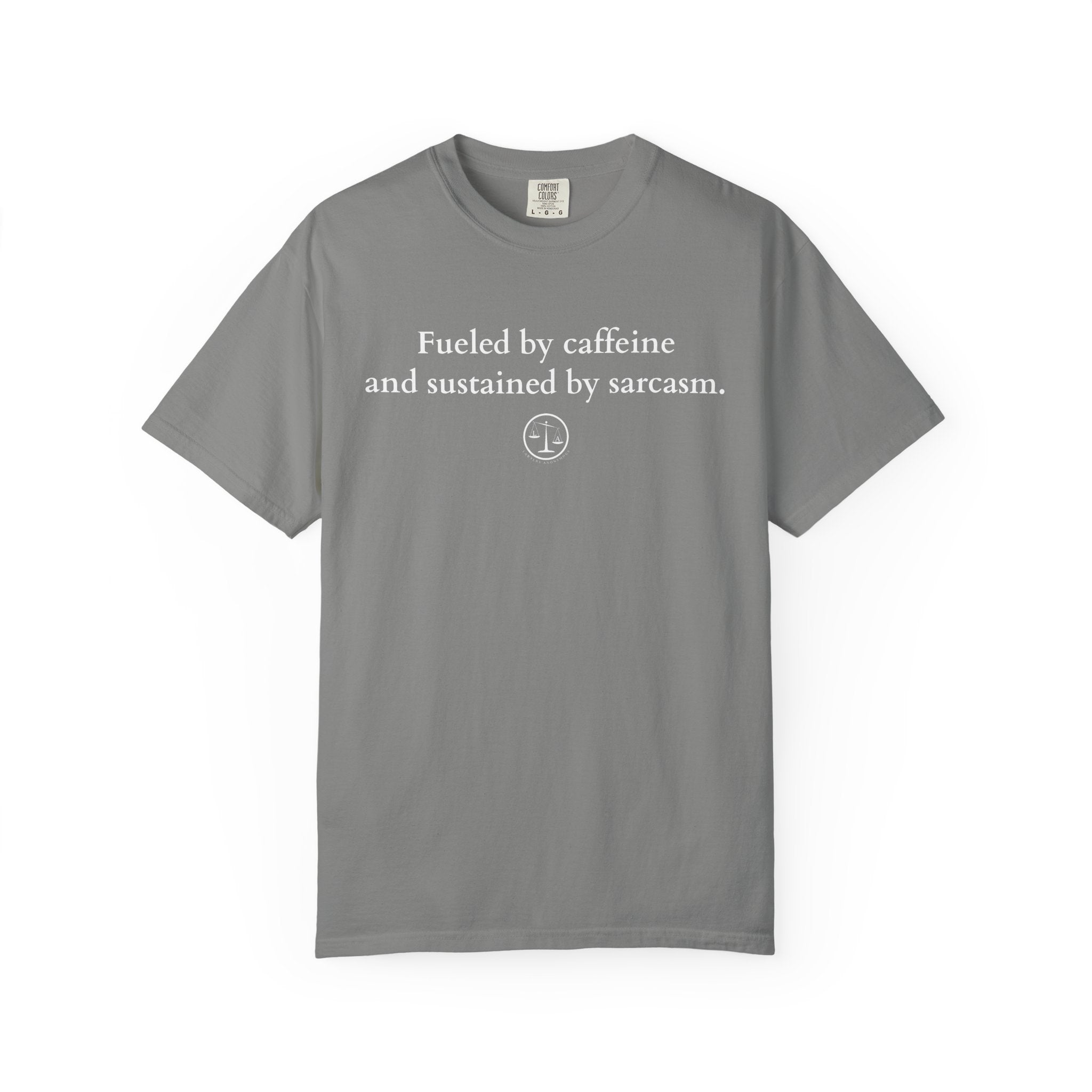 Funny Lawyer Quote Unisex T-shirt - Caffeine, Sarcasm, and CLEs