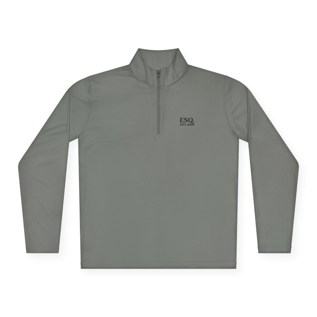 Quarter-Zip Pullover with 'ESQ.' Chest Logo — Minimalist Professional Sweatshirt