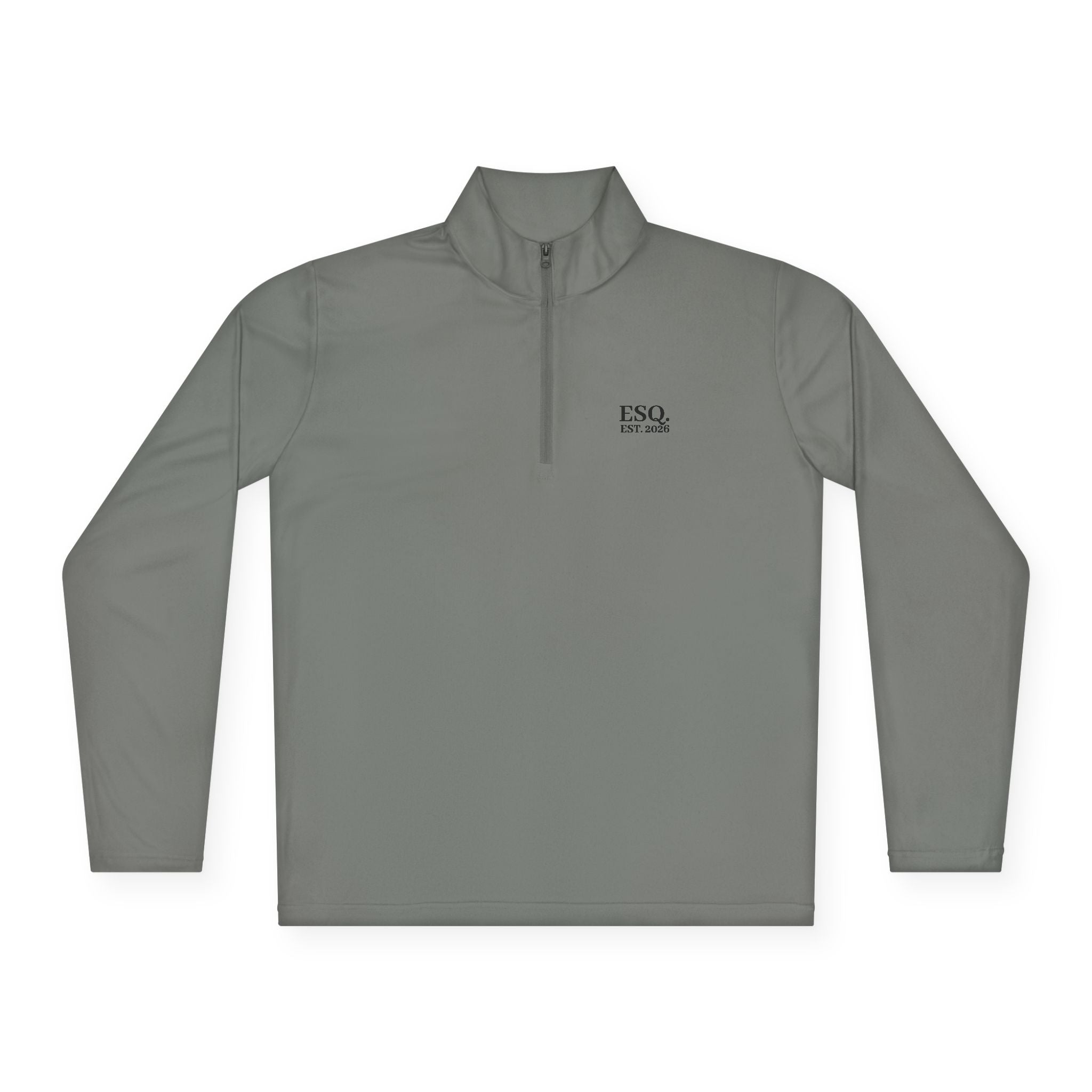 Quarter-Zip Pullover with 'ESQ.' Chest Logo — Minimalist Professional Sweatshirt