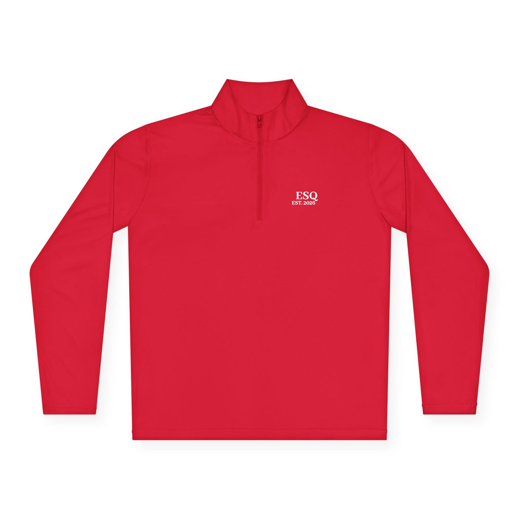 Quarter-Zip Pullover with 'ESQ.' Chest Logo — Minimalist Professional Sweatshirt