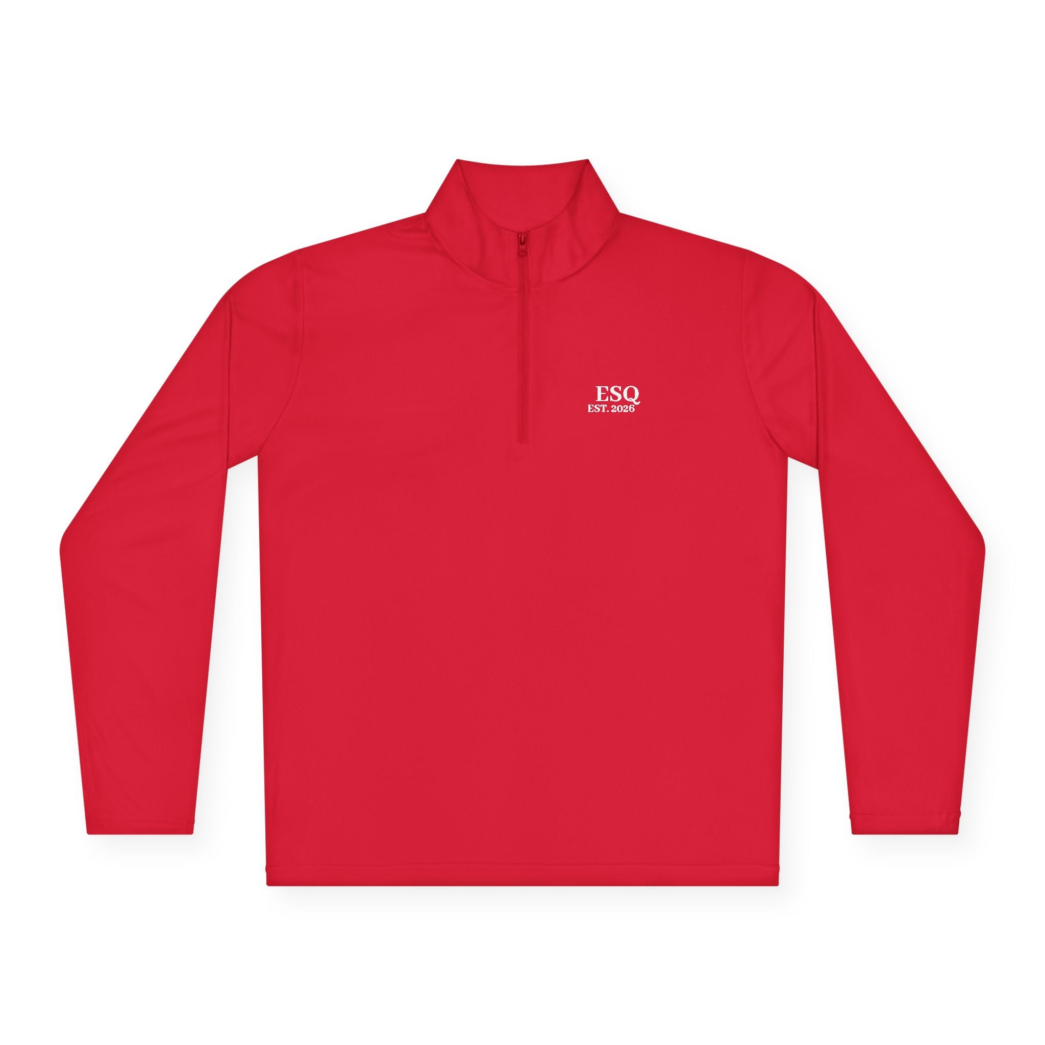 Quarter-Zip Pullover with 'ESQ.' Chest Logo — Minimalist Professional Sweatshirt