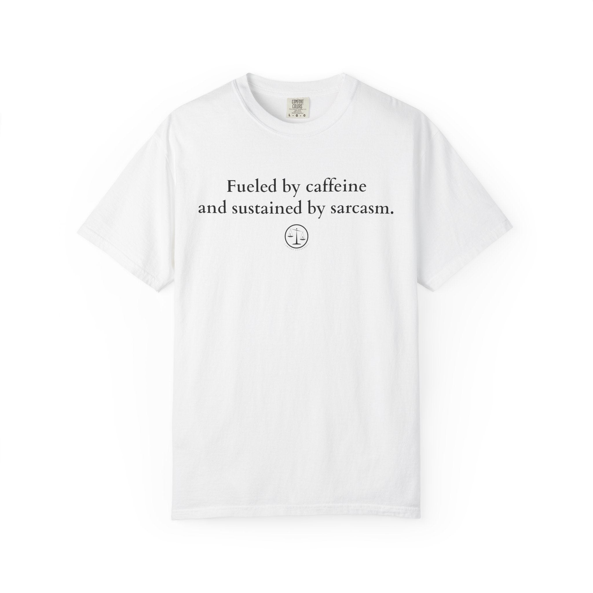 Funny Lawyer Quote Unisex T-shirt - Caffeine, Sarcasm, and CLEs