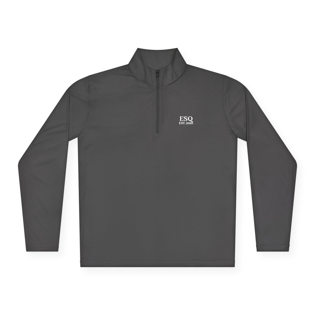 Quarter-Zip Pullover with 'ESQ.' Chest Logo — Minimalist Professional Sweatshirt