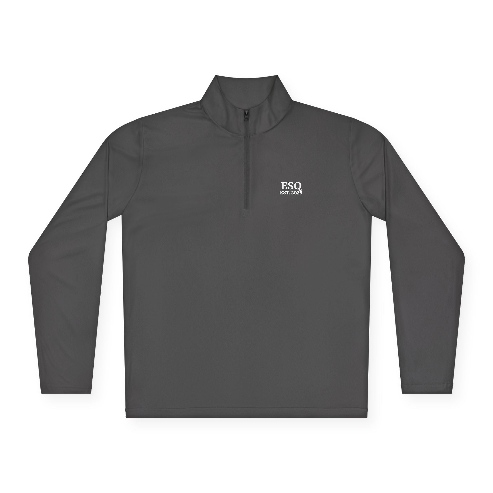 Quarter-Zip Pullover with 'ESQ.' Chest Logo — Minimalist Professional Sweatshirt